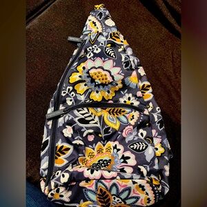 Vera Bradley Lighten Up Essential Sling Backpack - Charmont Meadow Gray